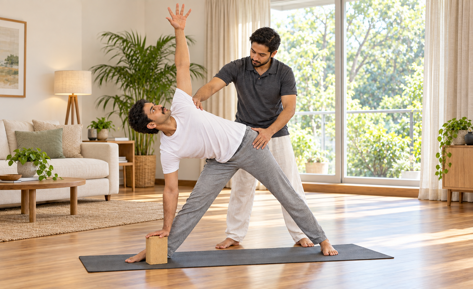 Yoga Teacher at Your Doorstep session illustration